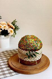 Кулич с изюмом глазированный