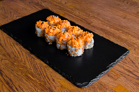 С тартаром из лосося и морского гребешка